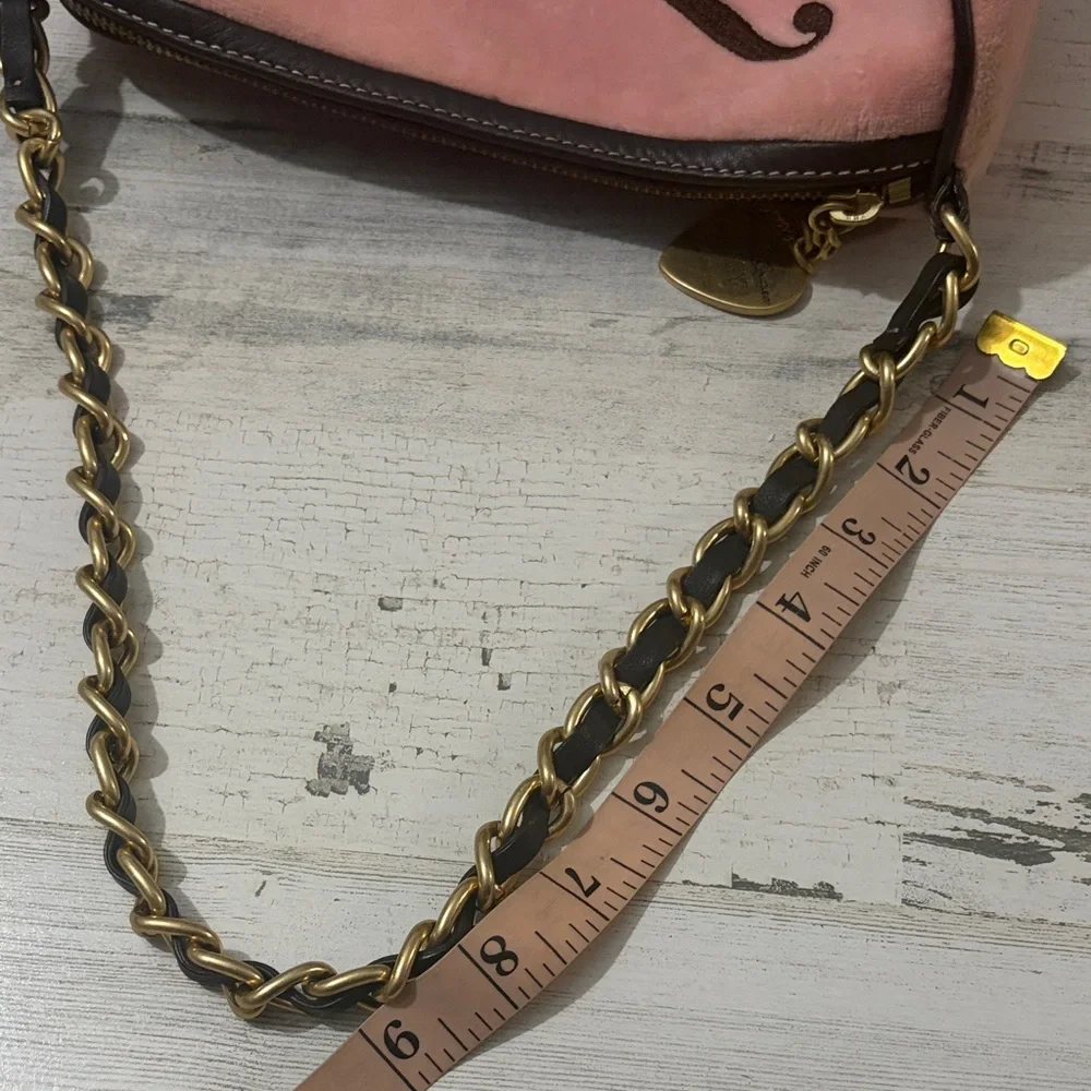 Vintage Juicy Couture Pink Suede Barrel Shoulder bag Y2K